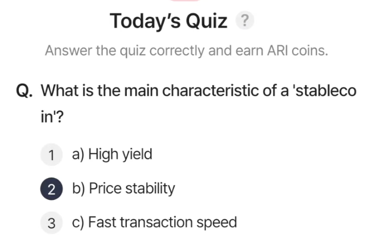ARI Wallet Daily Quiz Answer 3 April 2025 (AriChain)